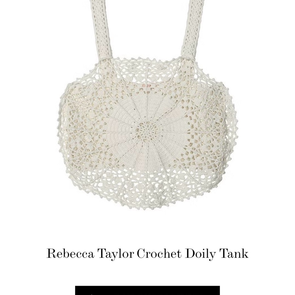 Rebecca Taylor Ivory Crochet Doily Tank Top